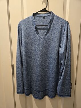 Women's Athletic Blue Heather V-Neck Top Xl